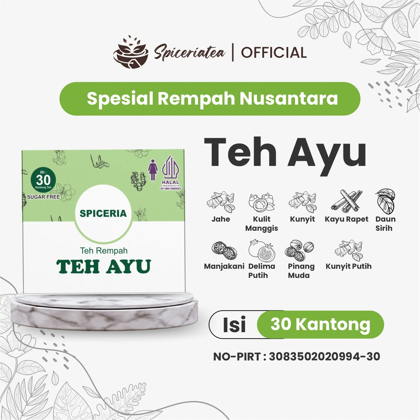 JSR Ramuan Rapet Ayu Teh Kewanitaan 30 Kantong